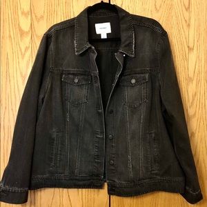 Slightly Distressed Black Denim Jacket
